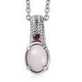 EverTrue Angelskin Pink Opal and Lotus Garnet 1.10 ctw Pendant Necklace in Stainless Steel 20 Inches - Sticky add to cart bar