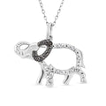 Black Diamond and White Diamond I2-I3 0.10 ctw Pendant Necklace in Rhodium Over Sterling Silver 18 Inches - Sticky add to cart bar