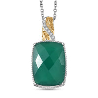 EverTrue Rose De France Amethyst, White Zircon Pendant in Platinum Bond with Stainless Steel Necklace (20 Inches) 20.50 ctw