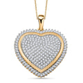 Diamond Heart Pendant Necklace in 14K YG Over Sterling Silver 2.00 ctw (18 Inches) - Sticky add to cart bar