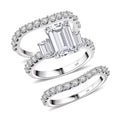 Doorbuster 14K White Gold Luxuriant Lab Grown Diamond (VS) Set of 3 Ring (Size 7.0) (9.34 g) 4.88 ctw - Sticky add to cart bar