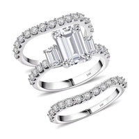 Doorbuster 14K White Gold Luxuriant Lab Grown Diamond (VS) Set of 3 Ring (Size 7.0) (9.34 g) 4.88 ctw