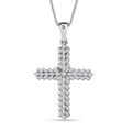 D'Joy Diamond 0.50 ctw Cross Pendant Necklace in Rhodium Over Sterling Silver (20 Inches) - Sticky add to cart bar