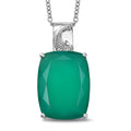 EverTrue Green Onyx 21.50 ctw Pendant in Platinum Bond with Stainless Steel Necklace (20 Inches) - Sticky add to cart bar