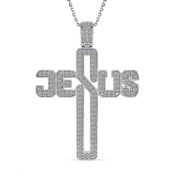 Luxuriant Lab Grown Diamond (G-H, SI) Pendant Necklace (20 Inches) in Rhodium Over Sterling Silver 0.90 ctw - Product card gallery slide 1 (10176722436409)