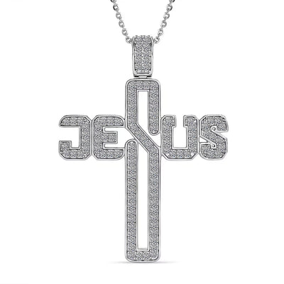 Luxuriant Lab Grown Diamond (G-H, SI) Pendant Necklace (20 Inches) in Rhodium Over Sterling Silver 0.90 ctw - Product card gallery slide 1 (10176722436409)