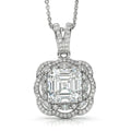 D'Joy Moissanite 3.25 ctw Crown Spark Pendant Necklace in Rhodium Over Sterling Silver 20 Inches - Sticky add to cart bar