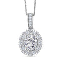 D'Joy Moissanite 2.85 ctw Sparkburst Pendant Necklace in Rhodium Over Sterling Silver 20 Inches - Sticky add to cart bar