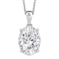 D'Joy Moissanite 10.10 ctw Eternal Solitaire Pendant Necklace in Rhodium Over Sterling Silver 20 Inches - Sticky add to cart bar