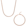 Herringbone Chain Bracelet (8.50In) and Necklace (24 Inches) in ION Plated RG Stainless Steel - Sticky add to cart bar