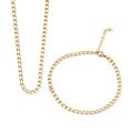 Cuban Chain Bracelet (8.50In) and Necklace (24 Inches) in Stainless Steel - Sticky add to cart bar