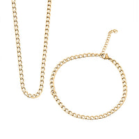 Cuban Chain Bracelet (8.50In) and Necklace (24 Inches) in Stainless Steel