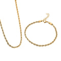 Rope Chain Bracelet (8.50In) and Necklace (24 Inches) in Stainless Steel - Sticky add to cart bar