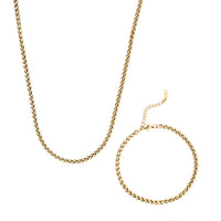 Spiga Chain Bracelet (8.50In) and Necklace (24 Inches) in Stainless Steel