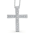 D'Joy Diamond Eternal Radiance Cross Pendant Necklace (20 Inches) in Rhodium Over Sterling Silver 0.50 ctw - Sticky add to cart bar