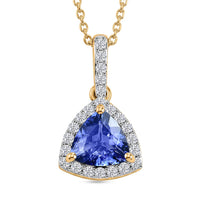Luxoro AAA Tanzanite and Diamond I2 1.15 ctw Pendant Necklace in 10K Yellow Gold 20 Inches