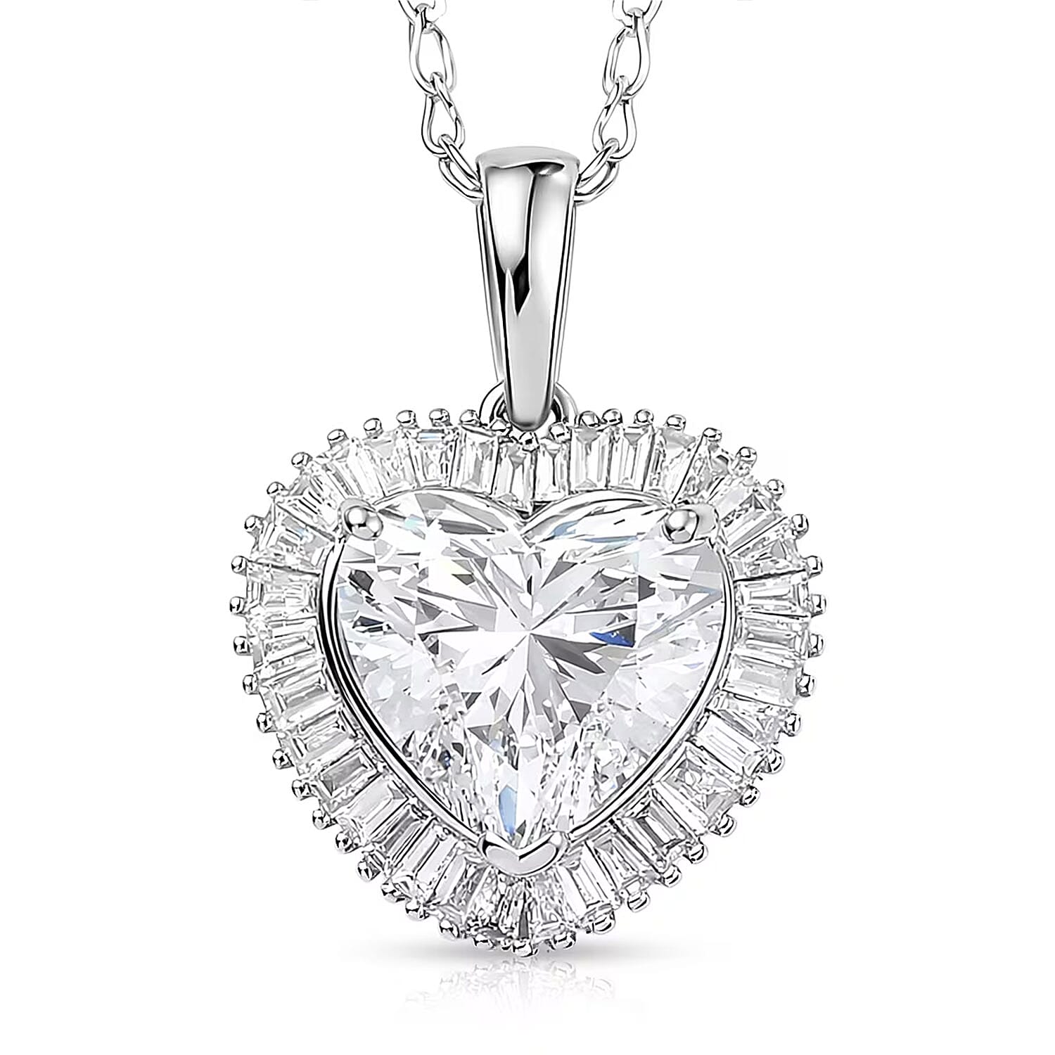 Luxuriant Lab Grown Diamond E-F VS 2.50 ctw Heart Pendant Necklace in 950 Platinum 5.15 Grams 20 Inches