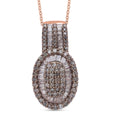 D'Joy Blue Diamond (IR) Cocktail Cluster Pendant Necklace (20 Inches) in Rhodium Over Sterling Silver 1.00 ctw - Sticky add to cart bar