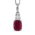 D'Joy Niassa Ruby (FF) and Moissanite 2.40 ctw Crimson Passion Pendant Necklace in Rhodium Over Sterling Silver 20 Inches - Sticky add to cart bar