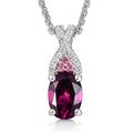 D'Joy Radiant Ember Garnet and Multi Gemstone 1.10 ctw Infinity Pendant Necklace in Rhodium Over Sterling Silver 20 Inches - Sticky add to cart bar