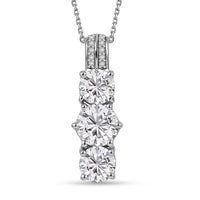 D'Joy Moissanite 2.80 ctw Pendant Necklace in Platinum Over Sterling Silver (20 Inches)