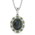 EverTrue Malagasy Labradorite and Multi Gemstone 3.40 ctw Moonlit Bloom Spark Pendant in Platinum Bond with Stainless Steel Necklace 20 Inches - Sticky add to cart bar