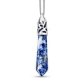 Green Aventurine Pendant in Silvertone with Stainless Steel Necklace (20 Inches) 35.00 ctw - Sticky add to cart bar