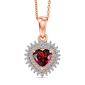 Premium Malawi Magenta Garnet, Luxuriant Lab Grown Diamond G-H SI 1.00 ctw Crown Affair Pendant Necklace in 18K Vermeil Rose Gold Over Sterling Silver 20 Inches - Sticky add to cart bar