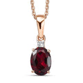 Premium Malawi Magenta Garnet and Luxuriant Lab Grown Diamond G-H SI 1.50 ctw Solace Pendant Necklace in 18K Vermeil Rose Gold Over Sterling Silver 20 Inches - Sticky add to cart bar