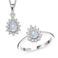 D'Joy African Amethyst Ring (Size 5.0) and Pendant Necklace (20 Inches) in Rhodium Over Sterling Silver 1.30 ctw - Sticky add to cart bar