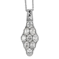 EverTrue Simulated Multi Diamond Pendant Necklace in Stainless Steel 20 Inches