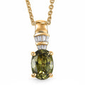 Luxoro AAA Ambanja Demantoid Garnet and Diamond I2 1.10 ctw Pendant Necklace in 10K Yellow Gold 20 Inches - Sticky add to cart bar