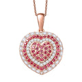 D'Joy Premium Padparadscha Sapphire, Moissanite Pendant Necklace (20 Inches) in 18K Vermeil RG Over Sterling Silver 1.50 ctw - Sticky add to cart bar