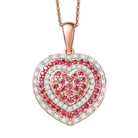 D'Joy Premium Padparadscha Sapphire, Moissanite Pendant Necklace (20 Inches) in 18K Vermeil RG Over Sterling Silver 1.50 ctw