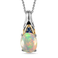 D'Joy Premium Ethiopian Welo Opal, Tsavorite Garnet Pendant Necklace (20 Inches) in 18K Vermeil YG and Rhodium Over Sterling Silver 2.00 ctw - Sticky add to cart bar