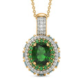 D'Joy Chrome Diopside, Multi Gemstone Pendant Necklace (20 Inches) in 18K Vermeil YG Over Sterling Silver 5.90 ctw - Sticky add to cart bar
