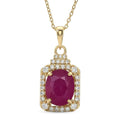 Luxoro AAA Montepuez Ruby, Diamond Pendant Necklace in 10K Yellow Gold 3.30 ctw (18 Inches) - Sticky add to cart bar