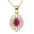 D'Joy Montepuez Ruby, Moissanite Pendant Necklace in 18K Vermeil YG Over Sterling Silver 2.10 ctw (20 Inches) - Sticky add to cart bar