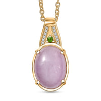 D'Joy Kunzite and Multi Gemstone 6.70 ctw Celestial Orbit Pendant in 18K YG Plated with ION Plated YG Stainless Steel Necklace (20 Inches)