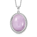 D'Joy Kunzite 40.50 ctw Soltaire Pendant in Platinum Bond with Stainless Steel Necklace (20 Inches) - Sticky add to cart bar