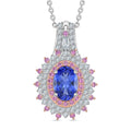 D'Joy Premium Tanzanite and Multi Gemstone 1.30 ctw Pendant Necklace in Rhodium Over Sterling Silver 20 Inches - Sticky add to cart bar