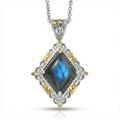 EverTrue Malagasy Labradorite 6.50 ctw Pendant in 18K YG Plated and Platinum Bond with Stainless Steel Necklace 20 Inches - Sticky add to cart bar