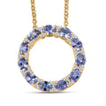 EverTrue Tanzanite and White Zircon 2.15 ctw Forever Circle Pendant in 18K YG Plated with ION Plated YG Stainless Steel Necklace (20 Inches) - Sticky add to cart bar