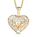 Heart Pendant Necklace in 10K Yellow Gold 2.85 Grams (20 Inches) - Sticky add to cart bar