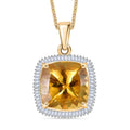Luxoro 10K Yellow Gold Premium Golden Apatite, Diamond (G-H, SI) (0.30 cts) Pendant Necklace (20 Inches) 6.40 ctw - Sticky add to cart bar