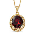 Mirage Collection Premium Mozambique Garnet 5.50 ctw Vintage Glow Pendant Necklace in 10K Yellow Gold 20 Inches - Sticky add to cart bar