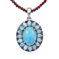 D'Joy Larimar, Orissa Rhodolite Garnet Pendant with Beaded Necklace (20 Inches) in Rhodium Over Sterling Silver 69.50 ctw - Sticky add to cart bar