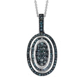 TLV D'Joy Blue Diamond (IR) Pendant Necklace (20 Inches) in Rhodium Over Sterling Silver 1.00 ctw - Sticky add to cart bar