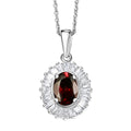 D'Joy Premium Red Zircon and Moissanite 2.00 ctw Pendant Necklace in Rhodium Over Sterling Silver 20 Inches - Sticky add to cart bar