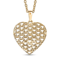 Luxoro 10K Yellow Gold Heart Pendant with ION Plated YG Stainless Steel Necklace 4.73 Grams 20 Inches